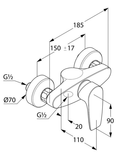 Смеситель для душа Kludi Pure&Solid хром 348410575